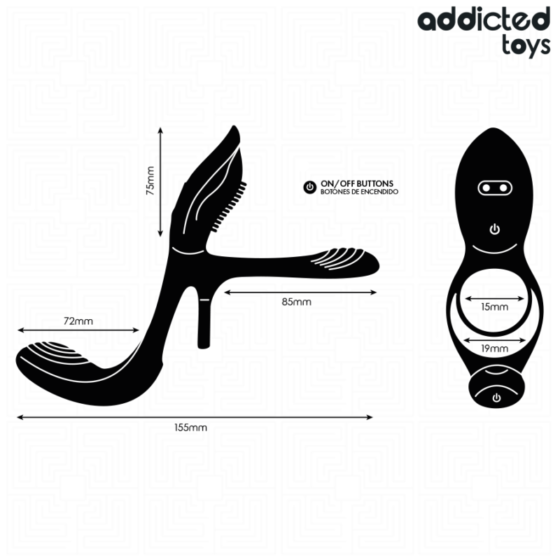 ADDICTED TOYS – DOUBLE PENIS RING WITH CLITORAL STIMULATOR Cock Rings | SEX Shop Ireland 8