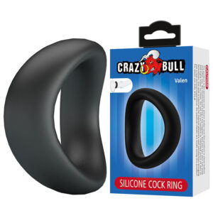 CRAZY BULL – VALEN ERGONOMIC SILICONE COCK RING BLACK Cock Rings | SEX Shop Ireland