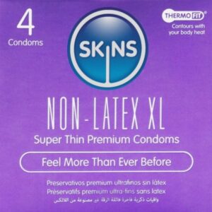 SKINS – LATEX-FREE CONDOMS XL PACK OF 4 Condoms | SEXstore.ie