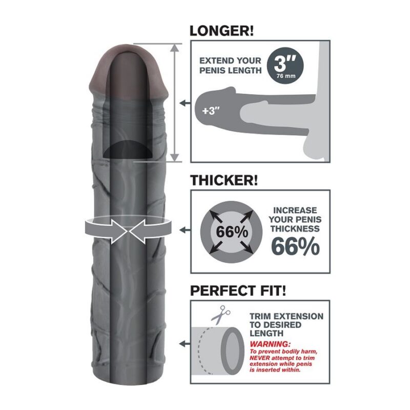 FANTASY X- TENSIONS – MEGA 3 EXTENSION BLACK Penis Extenders & Sleeves | SEXstore.ie 6