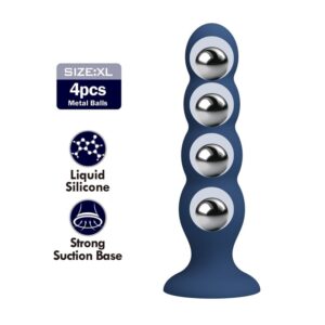 MR PLAY – ANAL PLUG WITH 4 METAL BALLS AND SUCTION CUP BLUE Anal Sex Toys | SEXstore.ie 3