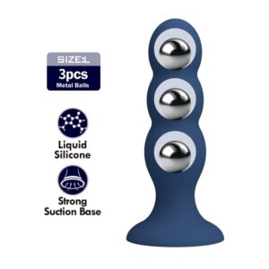 MR PLAY – ANAL PLUG WITH METAL BALLS AND SUCTION CUP BLUE Anal Sex Toys | SEXstore.ie 3