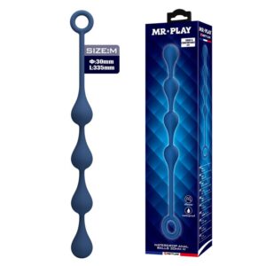 MR PLAY – BLUE SILICONE ANAL BEADS SIZE M 33 CM Anal Sex Toys | SEXstore.ie