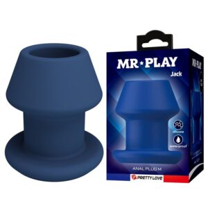 MR PLAY – JACK BLUE SILICONE HOLLOW ANAL PLUG SIZE M Anal Sex Toys | SEXstore.ie