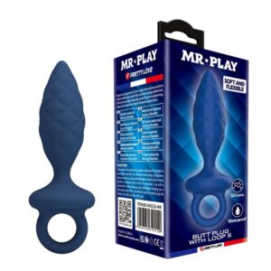 MR PLAY – TEXTURED ANAL PLUG WITH RING BLUE S Anal Sex Toys | SEXstore.ie