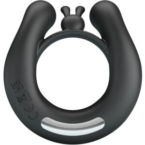 PRETTY LOVE – DAHLIA VIBRATING RING + CLITORIS STIMULATOR 12 VIBRATIONS BLACK Cock Rings | SEXstore.ie 3