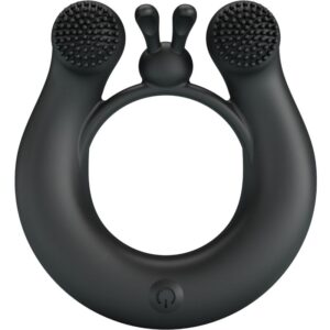 PRETTY LOVE – DAHLIA VIBRATING RING + CLITORIS STIMULATOR 12 VIBRATIONS BLACK Cock Rings | SEXstore.ie