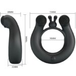 PRETTY LOVE – DAHLIA VIBRATING RING + CLITORIS STIMULATOR 12 VIBRATIONS BLACK Cock Rings | SEXstore.ie 18