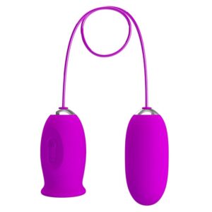 PRETTY LOVE – DAISY DUAL EGG RECHARGEABLE VIBRATOR PURPLE Balls, eggs and bullets | SEXstore.ie
