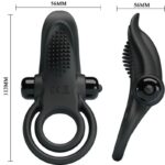 PRETTY LOVE – DOUBLE VIBRATING RING + CLITORIS STIMULATOR 10 VIBRATIONS BLACK Cock Rings | SEXstore.ie 15