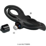 PRETTY LOVE – DOUBLE VIBRATING RING + CLITORIS STIMULATOR 10 VIBRATIONS BLACK Cock Rings | SEXstore.ie 16