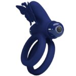 PRETTY LOVE – JAMELE DOUBLE RING WITH VIBRATION & BUTTERFLY STIMULATOR BLUE Cock Rings | SEXstore.ie 15