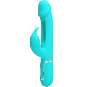 PRETTY LOVE – KAMPAS RABBIT 3 IN 1 MULTIFUNCTION VIBRATOR WITH TONGUE AQUA GREEN Rabbit Vibrators | SEXstore.ie
