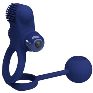 PRETTY LOVE – REMINGTON DOUBLE VIBRATING RING WITH PLUG BLUE Cock Rings | SEXstore.ie