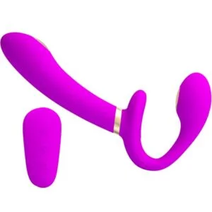 PRETTY LOVE – THUNDERBIRD DOUBLE STRAP-ON VIBRATOR REMOTE CONTROL PURPLE Sex Toys | SEXstore.ie 3