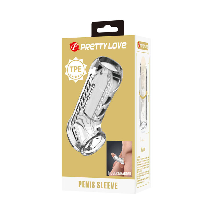 PRETTY LOVE – TRANSPARENT TEXTURED PENIS SHEATH Penis Extenders & Sleeves | SEXstore.ie 11