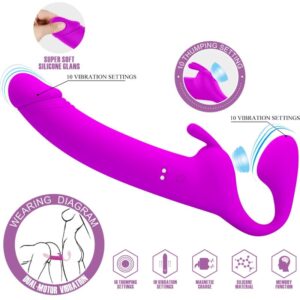 PRETTY LOVE – ZANINI STRAPLESS STRAP-ON 10 VIBRATIONS PURPLE Dildos | SEXstore.ie