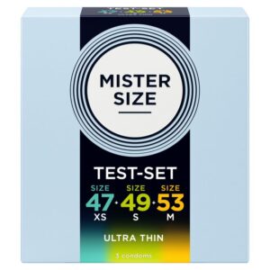 MISTER SIZE – PACK SAMPLE CONDOM SIZE 47-49-53 MM (3 UNITS) All Condom Box Sizes | SEXstore.ie