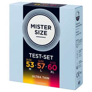 MISTER SIZE – SAMPLE PACK CONDOMS SIZE 53-57-60 MM (3 UNITS) All Condom Box Sizes | SEXstore.ie 3