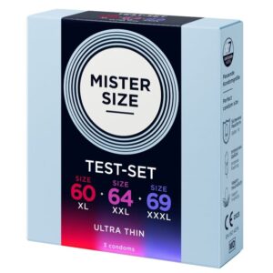 MISTER SIZE – SAMPLE PACK CONDOMS SIZE 60-64-69 MM (3 UNITS) All Condom Box Sizes | SEXstore.ie 3