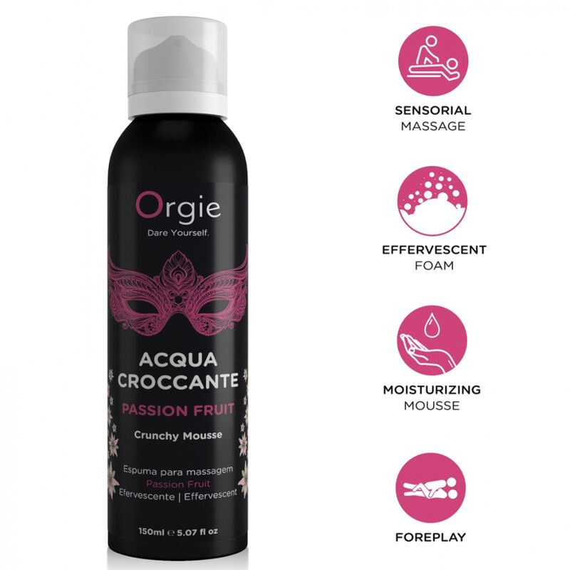 ORGIE – ACQUA CROCCANTE PASSION FRUIT CRUNCHY MASSAGE MOUSSE 150 ML Aphrodisiac Love Drops | SEXstore.ie 4 ORGIE – ACQUA CROCCANTE PASSION FRUIT CRUNCHY MASSAGE MOUSSE 150 ML Aphrodisiac Love Drops | SEXstore.ie 4
