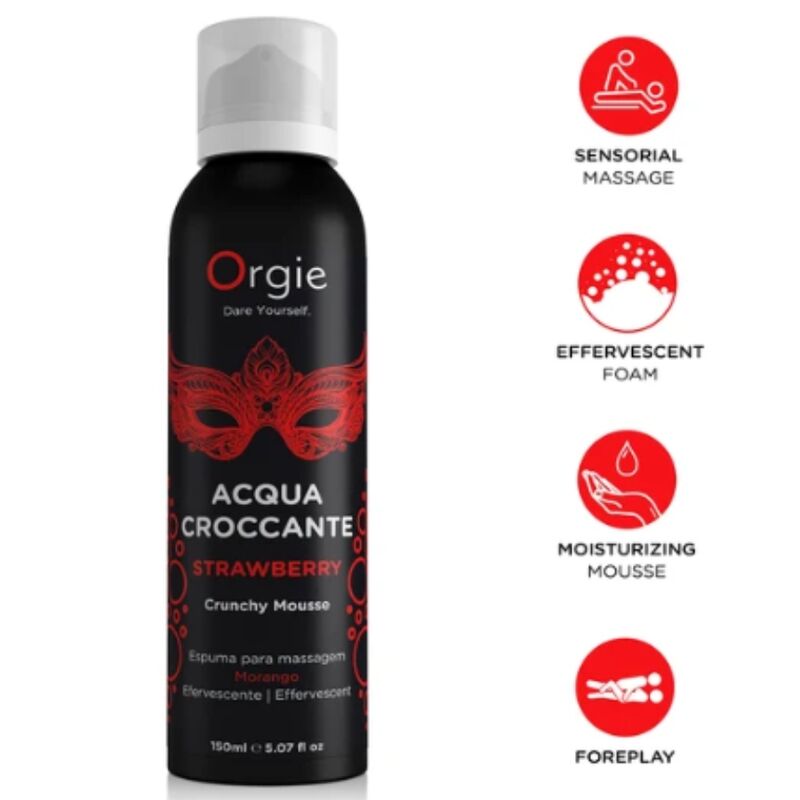 ORGIE – ACQUA CROCCANTE STRAWBERRY CRUNCHY MASSAGE MOUSSE 150 ML Aphrodisiac Love Drops | SEXstore.ie 4 ORGIE – ACQUA CROCCANTE STRAWBERRY CRUNCHY MASSAGE MOUSSE 150 ML Aphrodisiac Love Drops | SEXstore.ie 4