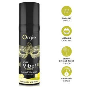 ORGIE – DUAL VIBE! LEMON GIN AND TONIC KISSABLE LIQUID VIBRATOR 15 ML Aphrodisiac Products | SEXstore.ie
