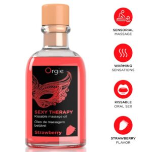 ORGIE – LIPS MASSAGE STRAWBERRY KISSABLE MASSAGE SET 100 ML Aphrodisiac Products | SEXstore.ie