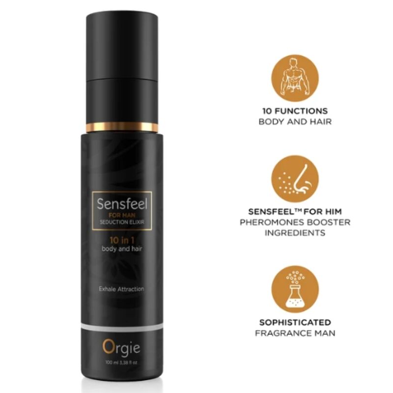 ORGIE – SENSFEEL FOR MAN SEDUCTION ELIXIR 10 IN 1 BODY AND HAIR 100 ML Aphrodisiac Products | SEXstore.ie 4 ORGIE – SENSFEEL FOR MAN SEDUCTION ELIXIR 10 IN 1 BODY AND HAIR 100 ML Aphrodisiac Products | SEXstore.ie 4