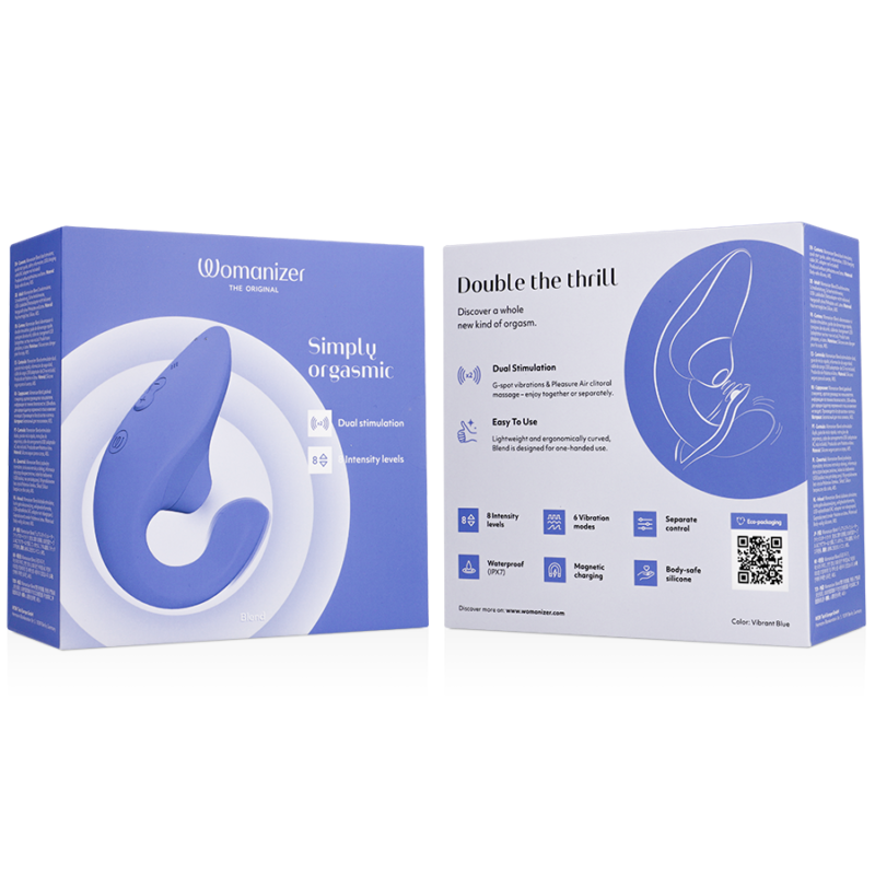 WOMANIZER – BLEND RABBIT VIBRATOR STIMULATOR VIBRANT BLUE Air Pulse Stimulators | SEXstore.ie 16