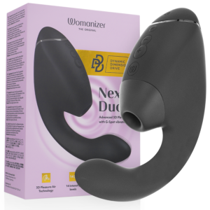 WOMANIZER – DUO NEXT DUAL CLITORAL & G-SPOT STIMULATOR BLACK Air Pulse Stimulators | SEXstore.ie
