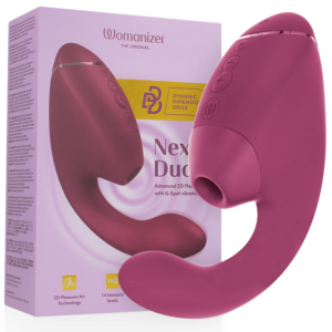 WOMANIZER – DUO NEXT DUAL CLITORAL & G-SPOT STIMULATOR DUSKY PINK Air Pulse Stimulators | SEXstore.ie
