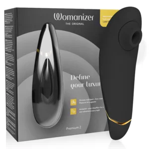 WOMANIZER – PREMIUM 2 CLITORAL STIMULATOR BLACK Air Pulse Stimulators | SEXstore.ie