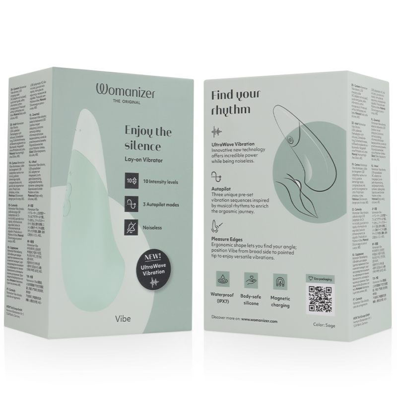 WOMANIZER – VIBE LAY-ON SILENT VIBRATOR SAGE Air Pulse Stimulators | SEXstore.ie 15